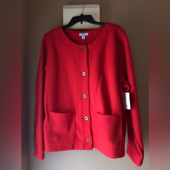 Croft & Barrow collarless knit jacket cardigan NWT Size 1X Plus Sized - Picture 9 of 16